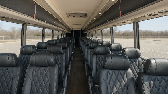 56 passenger charter bus interior view 1