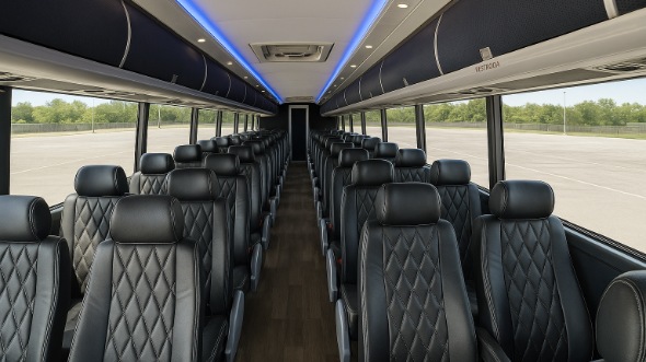 troy 50 passenger charter bus interior