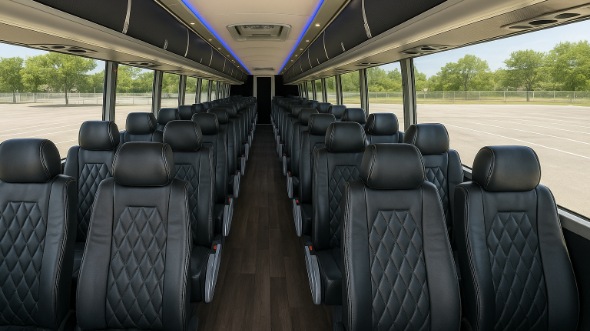 troy 54 passenger charter bus interior