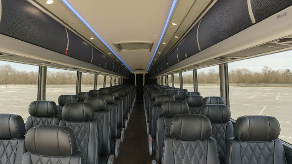 troy 56 passenger charter bus inside