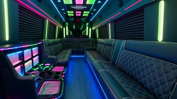 troy party bus rental inside